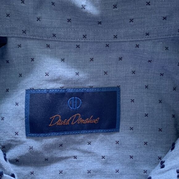 David Donahue button down long sleeve dress shirt sz 15.5 - Picture 7 of 12